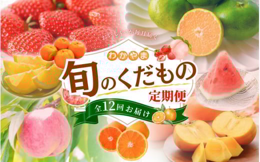 わかやま旬のくだもの定期便 全12回【S】(配送日時指定不可)※北海道・沖縄・離島への配送不可  / 定期便 フルーツ みかん いちご イチゴ 清見オレンジ セミノール 河内晩柑 カラマン