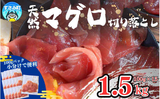 和歌山県すさみ産 天然生マグロ 切り落とし 家庭用 【1.5kg】マグロ 鮪 ブロック 不揃い 海鮮丼 寿司 手巻き寿司 漬け丼 海鮮 海の幸 小分け 魚介 新鮮 個包装 真空包装 刺身 和歌山 すさみ町