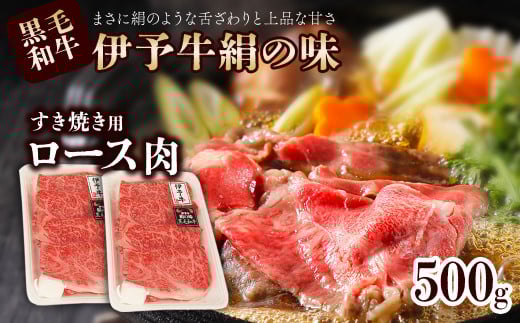 黒毛和牛 伊予牛 絹の味  すき焼き用 ロース 500g (冷凍) 愛媛県西条市 青野精肉店  | 黒毛和牛 A4〜A5 お肉 牛肉 すき焼き ロース 国産肉 国産牛肉 肉 和牛 おにく グルメ お取り寄せ おすす