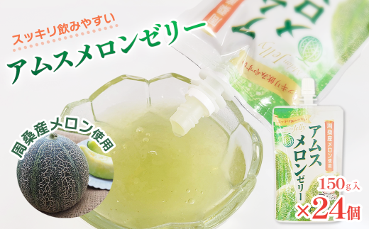 ゼリー 飲むアムスメロンゼリー (パウチタイプ) 150g×24個 愛媛県西条市 周桑産メロン使用 スイーツ フルーツ 果物 ゼリー 周ちゃん広場 JA周桑 【オンライン決済限定】愛媛県西条市1800