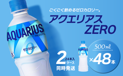 アクエリアスゼロ 500mlPET 48本(24本入×2ケース) 愛媛県西条市 | スポーツドリンク アクエリ ゼロカロリー 水分補給 熱中症対策 清涼飲料水 飲料 ペットボトル 2箱 愛媛県 西条市 愛媛県
