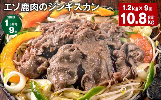 【1ヶ月毎9回定期便】エゾ鹿肉のジンギスカン 計1.2kg(300g×4パック)北海道北広島市101000肉ジビエ