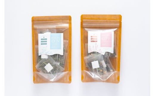 ONとOFFのハーブティー?(各5ティーバッグ×2) ?ハーブ ティー 茶 癒し 日本製 健康茶 安らぎ tea 北海道 北広島市 オフィス 家庭 香り北海道北広島市8000お茶・飲料お茶