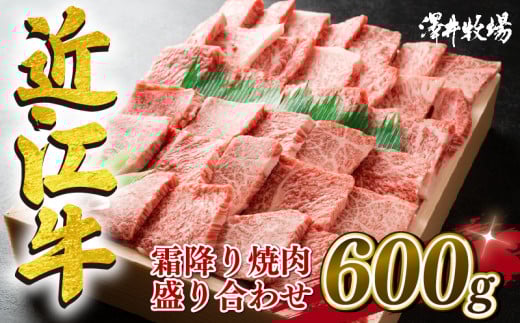 近江牛 霜降り 焼肉 盛り合わせ 600g 冷凍 ロース バラ 霜降り 和牛 黒毛和牛 牛肉 牛 ふるさと納税 ブランド 三大和牛 贈り物 ギフト 国産 滋賀県 竜王町 澤井牧場 神戸牛 松阪牛 に並ぶ 日本