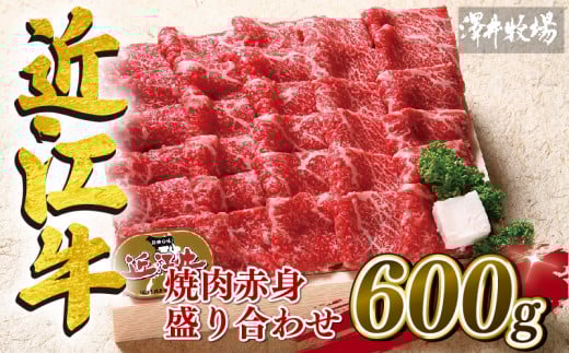 近江牛 焼肉 盛り合わせ 600g 冷凍 赤身 カタ モモ 和牛 黒毛和牛 冷凍 牛肉 牛 ふるさと納税 ブランド 三大和牛 贈り物 ギフト 国産 滋賀県 竜王町 澤井牧場 神戸牛 松阪牛 に並ぶ 日本三大和