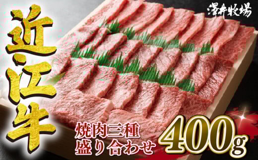 近江牛 焼肉 盛り合わせ 400g 冷凍 黒毛和牛 和牛 霜降り 和牛 赤身 和牛 焼肉セット 和牛 ブランド 和牛 三大和牛 和牛 贈り物 ギフト 神戸牛 松阪牛 に並ぶ 日本三大和牛 滋賀県 竜王町 澤井