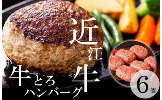 【5月お届け】【近江牛 牛とろハンバーグ 150g 6個】ふるさと納税 冷凍 ハンバーグ ギフト お取り寄せ 贈答用  黒毛和牛 ブランド牛 三大和牛 和牛 冷凍食品 お弁当 おかず お惣菜 滋賀県 竜