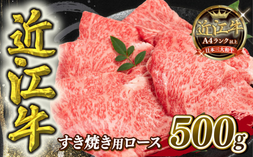 【1月発送】  近江牛 すき焼き用 ロース 500g 【冷凍配送】 A4 〜 A5 黒毛和牛 ブランド 肉 近江牛 三大和牛 すき焼き すきやき 好き焼き しゃぶしゃぶ すきしゃぶ 贈り物 ギフト 滋賀県 竜王町
