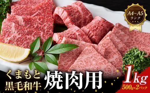 【A4〜A5】くまもと 黒毛和牛 焼肉用 1kg 《30日以内に出荷予定(土日祝除く)》熊本県 大津町 黒毛和牛 肉 お肉 和牛 牛 牛肉 A5 A4 小分け熊本県大津町21500肉牛肉