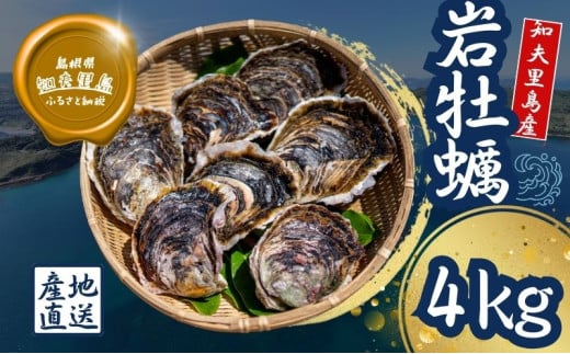 【知夫里島産 岩牡蠣 4kg】ブランド 隠岐 岩牡蠣 生食可 牡蛎 牡蠣 かき カキ 岩牡蠣 いわがき 海鮮 海産物 海の幸 シーフード 魚貝類 父の日 母の日 バーベキュー ギフト 濃厚 クリーミー島
