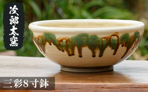 a288 三彩8寸鉢!【次郎太窯】 姶良市 陶器 食器 皿 大皿 器 うつわ おしゃれ鹿児島県姶良市50000衣類・装飾品・工芸品その他 装飾品・工芸品