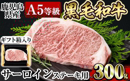 a904 ≪A5等級≫鹿児島県産黒毛和牛サーロイン(300g) ギフト箱入り!【水迫畜産】国産 肉 牛肉 牛 黒毛和牛 ステーキ鹿児島県姶良市12000肉牛肉