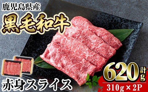 a1027 <2025年11月中に発送予定>鹿児島県産黒毛和牛赤身スライス620g(310g×2P)【水迫畜産】 国産 肉 牛肉 牛 黒毛和牛 赤身 焼肉 しゃぶしゃぶ すきやき すき焼き鹿児島県姶良市10000肉牛肉