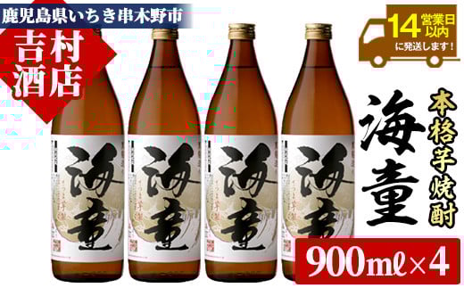 芋焼酎「海童」900ml ×4 25度 M田酒造 人気 の 鹿児島 本格芋焼酎! 芳醇軽快【A-1306H】鹿児島県いちき串木野市17000酒・アルコール焼酎