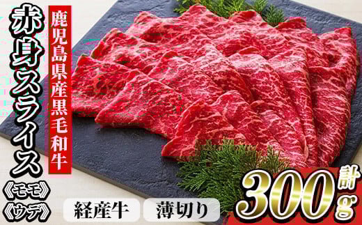 鹿児島県産 黒毛和牛(経産和牛) 赤身 薄切り スライス 冷凍 国産 300g すき焼き しゃぶしゃぶ にオススメ 尾崎牧場産【A-1903H】鹿児島県いちき串木野市11000肉牛肉