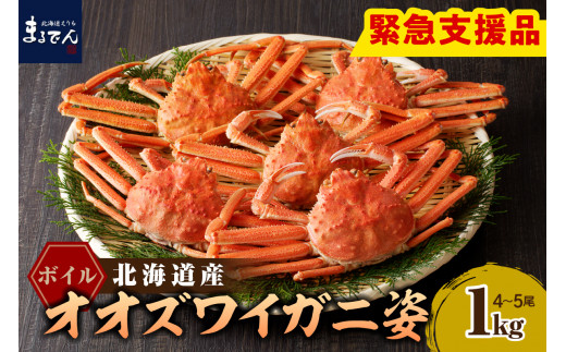 えりも【マルデン特製】ボイルオオズワイガニ姿1kg(4尾〜5尾)【er002-048-a】北海道えりも町8000魚介・海産物カニ