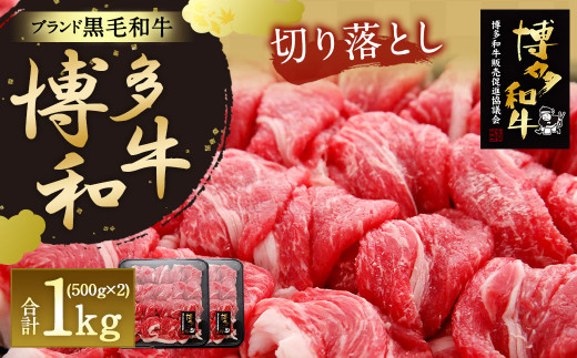 【生産者応援】博多 和牛 切り落とし (500g×2) 合計1kg福岡県太宰府市19000肉牛肉