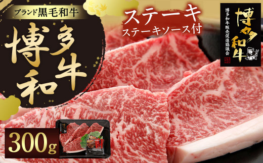 【生産者支援】博多 和牛 ステーキ 300g ステーキソース 付福岡県太宰府市18000肉牛肉
