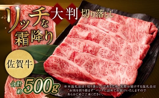 【2025年9月初登場】 佐賀牛 リッチな霜降り 大判 切り落とし 500g  【12月発送】/ 黒毛和牛 和牛 牛肉 お肉 肉 霜降り 九州 福岡県 太宰府市 冷凍福岡県太宰府市10000肉牛肉
