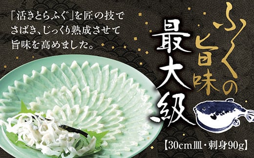 D232  とらふく刺身30cm皿(90g)山口県山口市23000魚介・海産物鮮魚