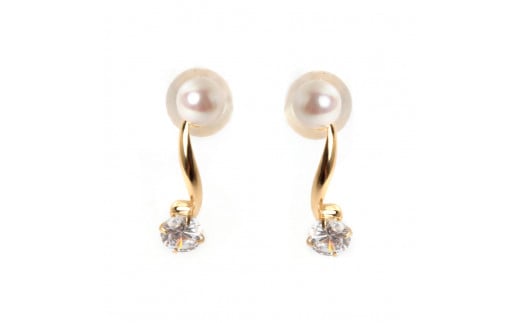 1537 K18あこや本真珠ピアス Sライン  K18 イエローゴールド あこや真珠 ピアス 伊勢志摩 アクセサリー ジュエリー フォーマル カジュアル ギフト 伊勢市 18金 Sライン プチ三重県伊勢市450