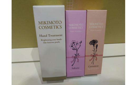 1854 ミキモト コスメティックス ハンドクリーム3点セット ミキモトクループ 御木本製薬 伊勢志摩産真珠成分 超純水 ハンドクリーム 無香料 桜 カーネーション うるおい みずみずしい なじ