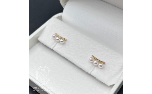 1890 K18YGダイヤモンド0.08ct アコヤ真珠ピアス3.5mmUP 真珠 ネックレス ペンダント アコヤ真珠 アコヤ貝 伊勢志摩 冠婚葬祭 結婚式 入学式 ギフト 贈り物 アクセサリー ジュエ