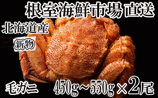 F-11017【年内配送可】  ボイル毛がに450〜550g×2尾北海道根室市34000魚介・海産物カニ