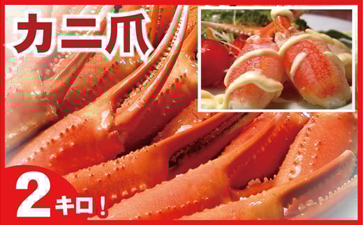 B-07005【年内配送可】 ボイル紅ずわいがに爪1kg×2P北海道根室市23000魚介・海産物カニ