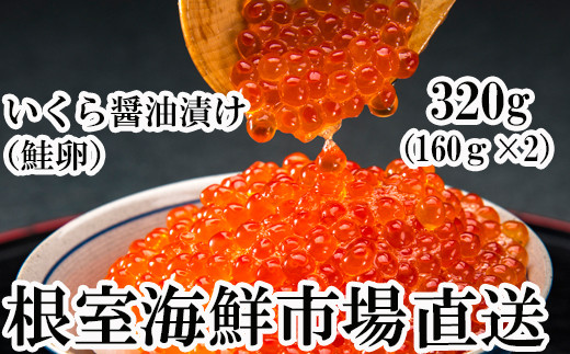 A-28101【12/10まで年内配送】  根室海鮮市場<直送>いくら醤油漬け(鮭卵)160g×2P(計320g)北海道根室市14000魚介・海産物いくら