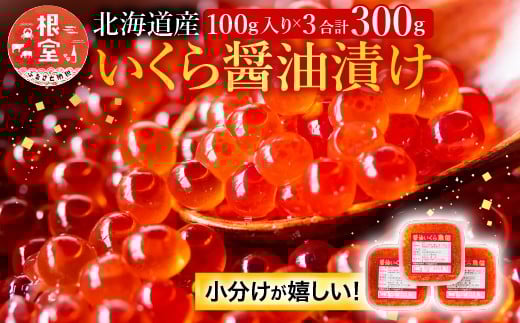 A-10021【12/7まで年内配送】 醤油いくら100g×3P北海道根室市14000魚介・海産物いくら