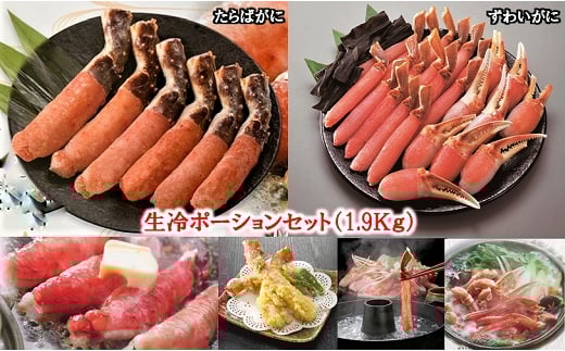 E-01011【年内配送可】 生冷ポーションセット(3種・計1.9kg)北海道根室市92000魚介・海産物カニ
