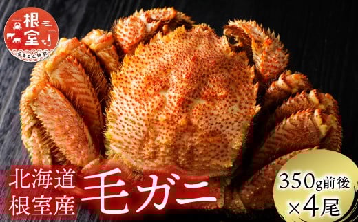 C-21005【年内配送可】 【北海道根室産】毛がに350g前後×4尾北海道根室市29000魚介・海産物カニ