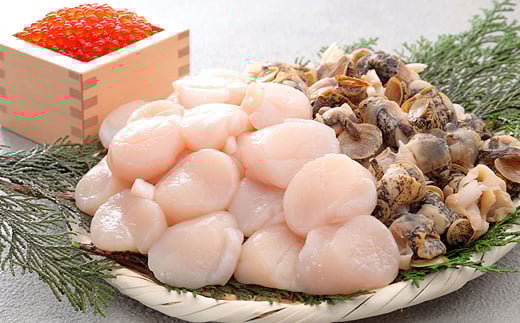 C-24002【年内配送可】 いくら400g、ほたて500g、灯台つぶ500gの海鮮3種セット ふるさと納税 ホタテ 帆立 ほたて 海鮮北海道根室市29000魚介・海産物いくら