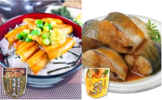 A-09104【年内配送可】 あなご蒲焼き風&さばの味噌煮セット北海道根室市14000魚介・海産物うなぎ