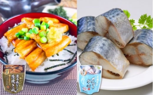 A-09105【年内配送可】 あなご蒲焼き風&さばの水煮セット北海道根室市14000魚介・海産物うなぎ