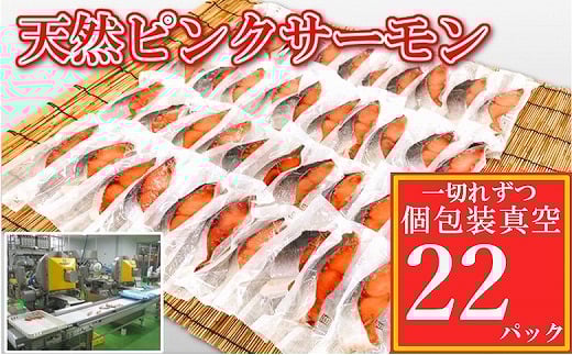 G-09007【12/14まで年内配送】 天然ピンクサーモン切身1切真空×22P北海道根室市10000魚介・海産物鮮魚