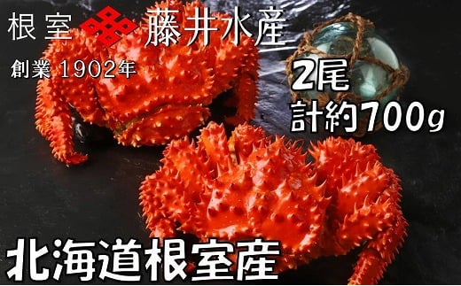 G-42010【年内配送可】 【北海道根室産】<鮭匠ふじい>ボイル花咲がに2尾(計約700g)北海道根室市10000魚介・海産物カニ