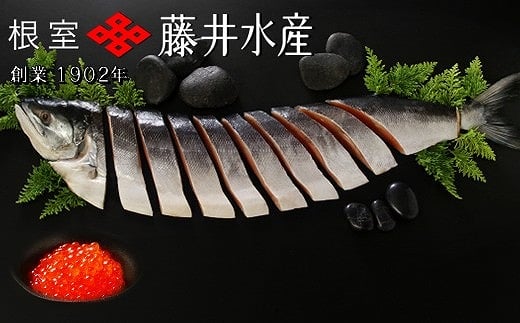 C-42094【12/21まで年内配送】 【北海道根室産】時しらず鮭600g×1P・いくら醤油漬け90g×3P北海道根室市29000魚介・海産物鮮魚