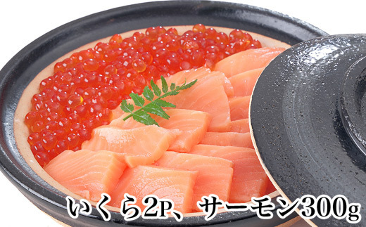 A-81024【12/17まで年内配送】 いくら醤油漬け80g×2P・生食可アトランティックサーモン300g前後セット北海道根室市14000魚介・海産物いくら