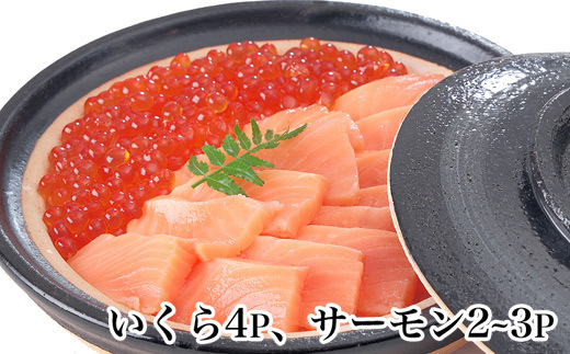B-81018【12/17まで年内配送】 いくら醤油漬け80g×4P・生食可アトランティックサーモン2〜3P(計500〜600g前後)セット北海道根室市23000魚介・海産物いくら