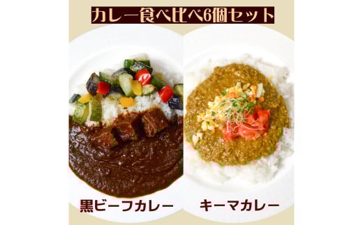 カレー食べ比べセット (黒ビーフカレー 3個・キーマカレー 3個)【カレー ビーフカレー キーマカレー スパイシー 冷凍 冷凍食品 セット商品 岡山県 倉敷市 おすすめ 人気】岡山県倉敷市110