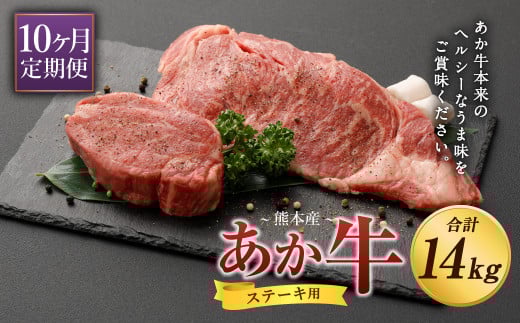 【定期便 10ヶ月】熊本産 あか牛 ステーキ ヒレ 600g ロース 800g熊本県高森町1000000肉牛肉