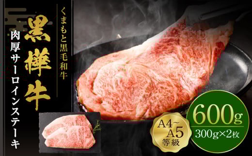 くまもと黒毛和牛 杉本本店 黒樺牛 A4~A5等級 肉厚サーロインステーキ 300g×2 計600g熊本県高森町40000肉牛肉