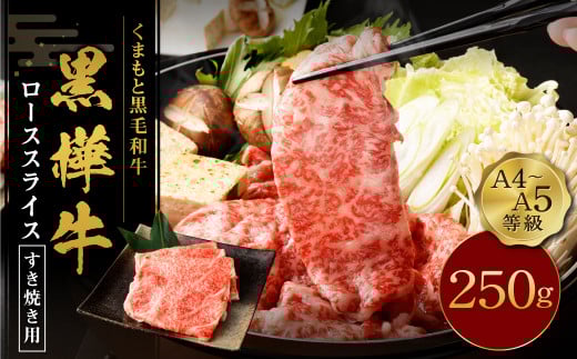 くまもと黒毛和牛 黒樺牛 A4〜A5等級 ローススライス すき焼き用 250g熊本県高森町15000肉牛肉