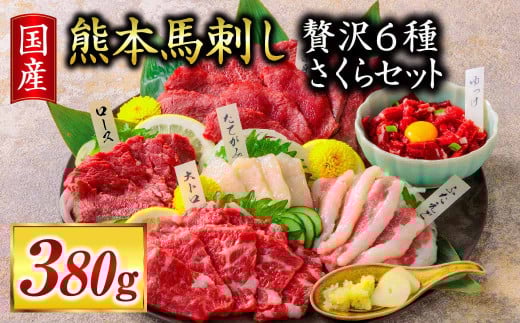 国産 ご家族で楽しめる「さくらセット」馬刺し 馬刺 上赤身 霜降り 大トロ ロース たてがみ ユッケ 計約380g熊本県高森町24000肉ジビエ