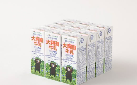 大阿蘇牛乳 200ml 12本 牛乳  乳飲料 生乳 阿蘇 酪農 長期保存熊本県高森町6500卵・乳製品牛乳・乳飲料