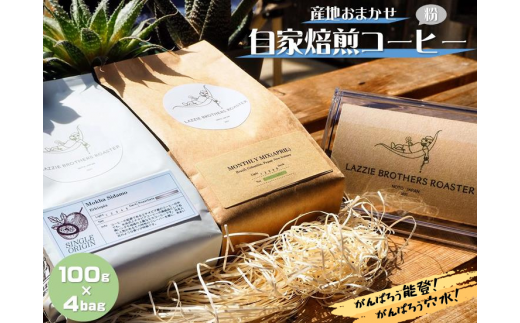 世界中から厳選した旬のコーヒー豆をお届け! 産地お任せ 自家焙煎コーヒー 100g×4bag 粉石川県穴水町17000お茶・飲料コーヒー・紅茶