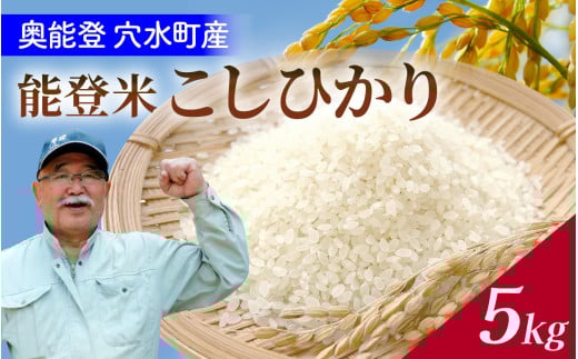 【令和7年産 先行予約】奥能登 穴水産 こしひかり 5kg【2025年10月以降順次発送】 /  新米 5kg 無洗米 減農薬 令和7年産 奥能登 能登半島 コシヒカリ 白米 こめ コメ 石川県穴水町12000米・パン白