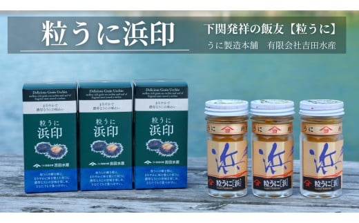 粒 うに ウニ 雲丹 浜印 瓶うに 55g 3本 セット 常温 ギフト 贈答品 下関市 山口山口県下関市26000魚介・海産物イカ・タコ・ウニ